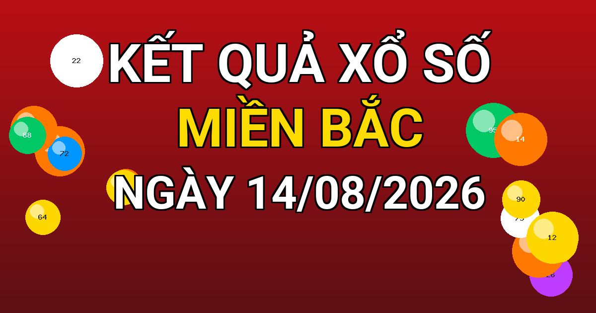 Kết quả xổ số Miền Bắc ngày 14/08/2026