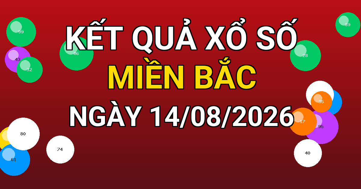Kết quả xổ số Miền Bắc ngày 14/08/2026