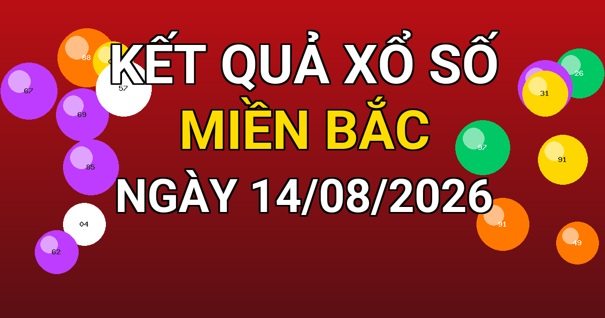 Kết quả xổ số Miền Bắc ngày 14/08/2026