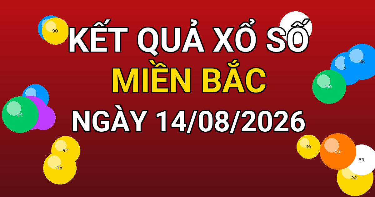 Kết quả xổ số Miền Bắc ngày 14/08/2026