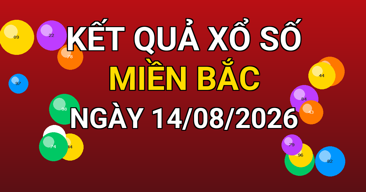 Kết quả xổ số Miền Bắc ngày 14/08/2026