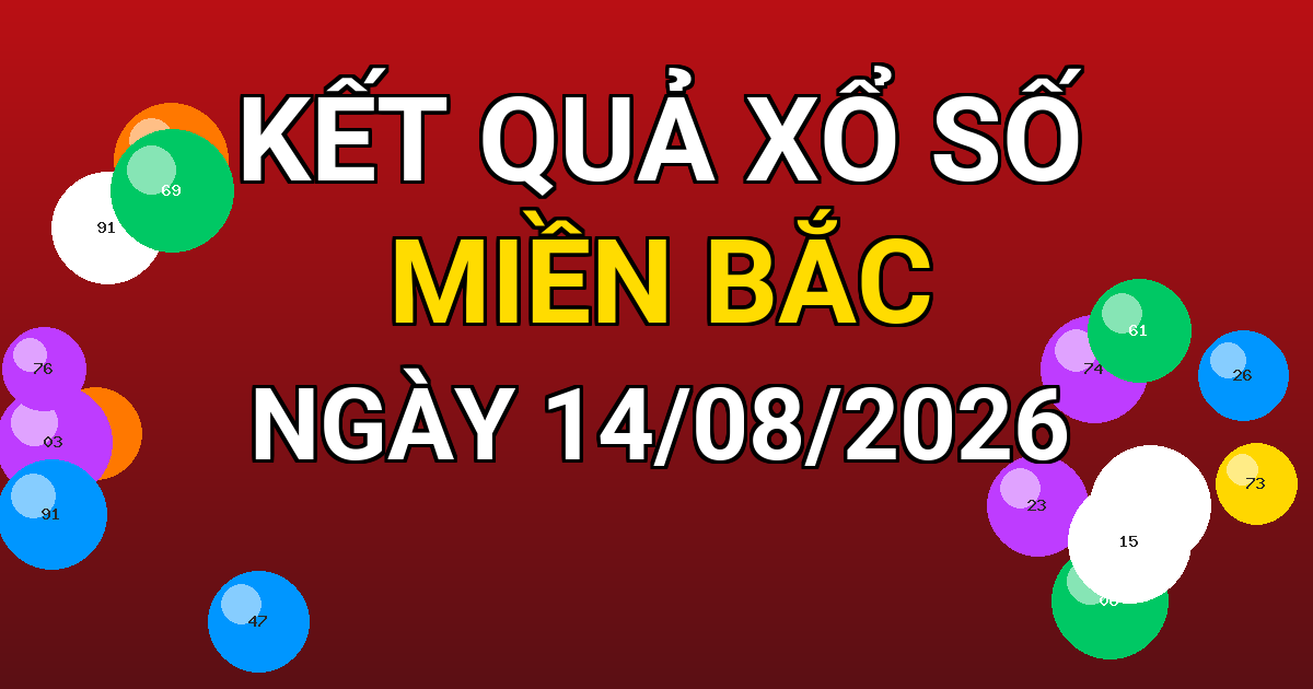 Kết quả xổ số Miền Bắc ngày 14/08/2026