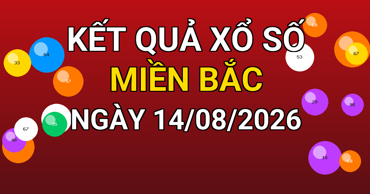 Kết quả xổ số Miền Bắc ngày 14/08/2026