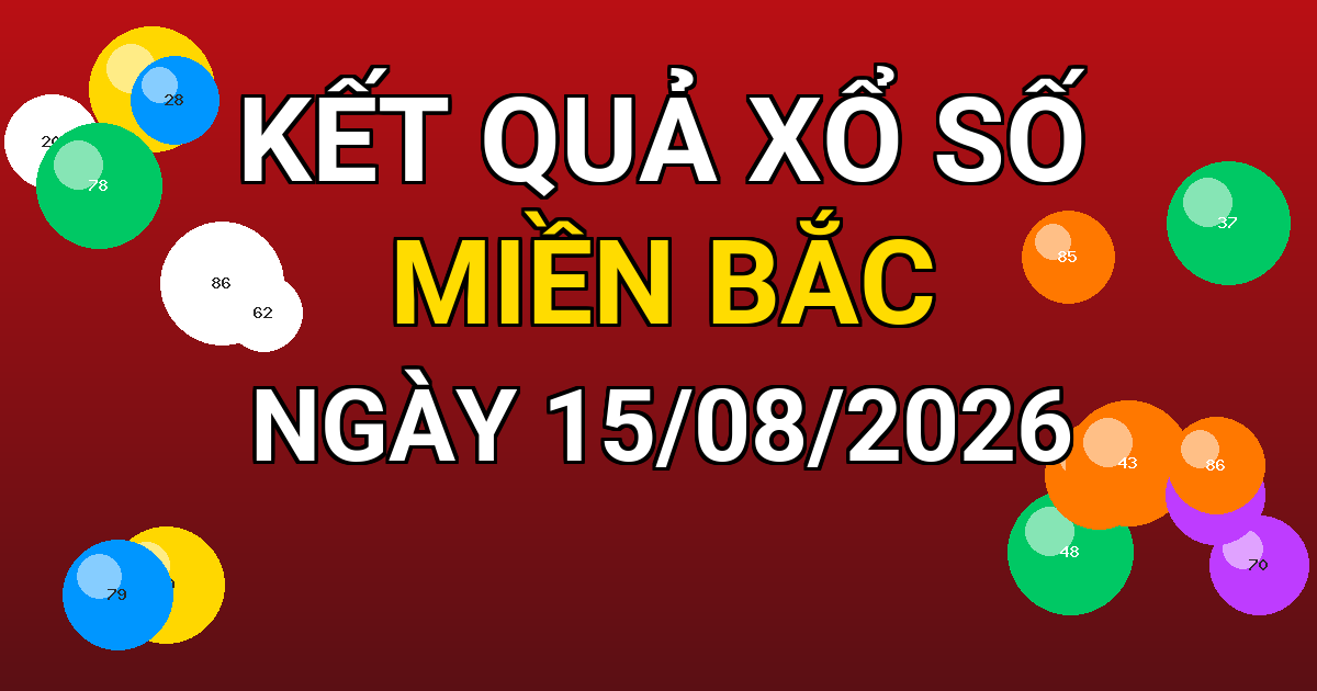 Kết quả xổ số Miền Bắc ngày 15/08/2026