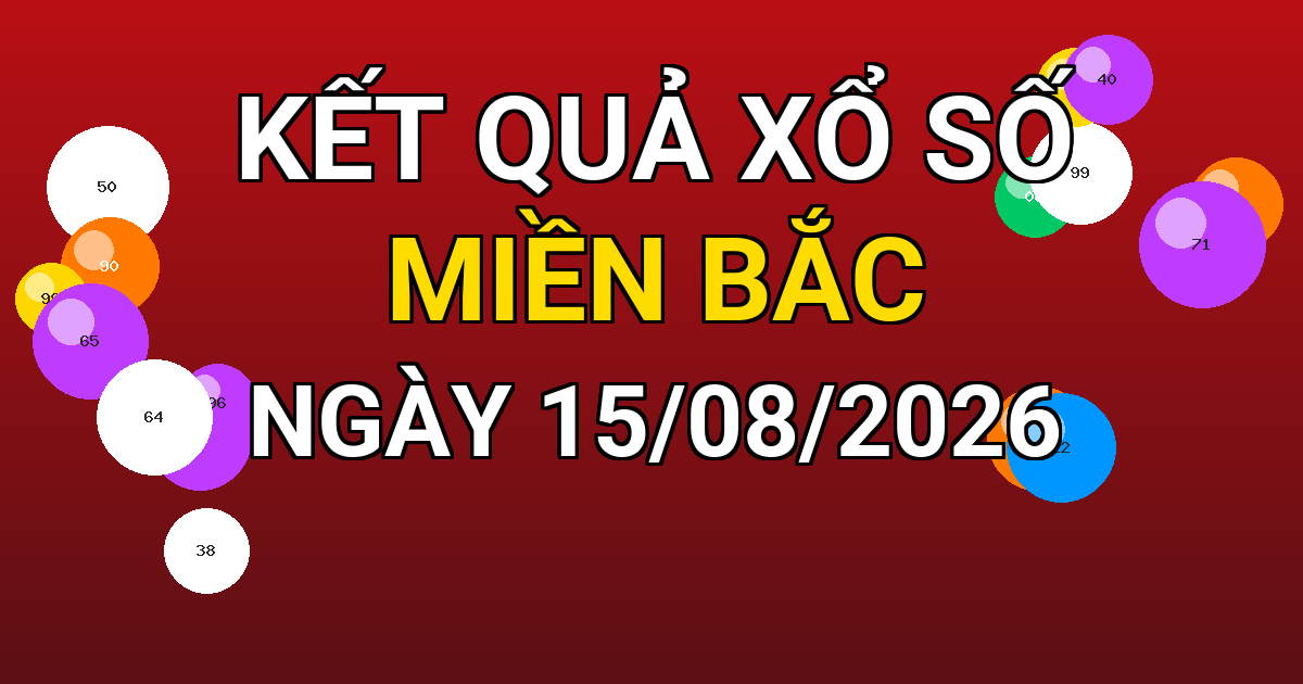 Kết quả xổ số Miền Bắc ngày 15/08/2026