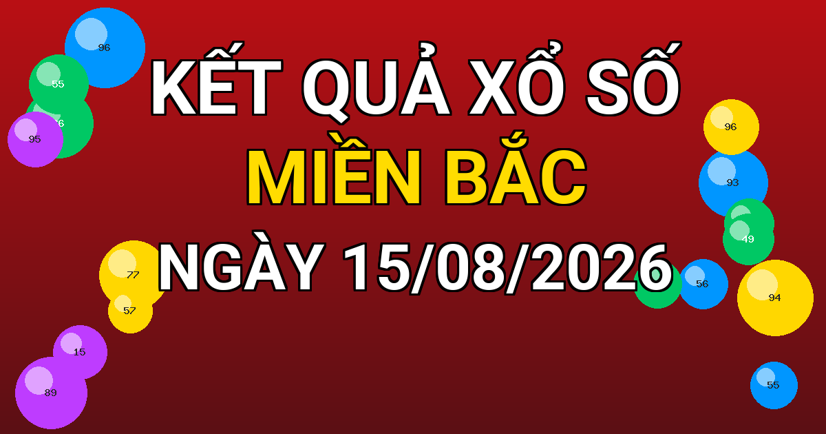 Kết quả xổ số Miền Bắc ngày 15/08/2026