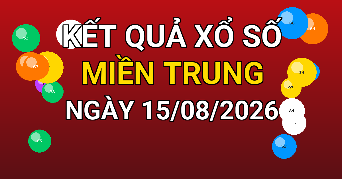 Kết quả xổ số Miền Trung ngày 15/08/2026