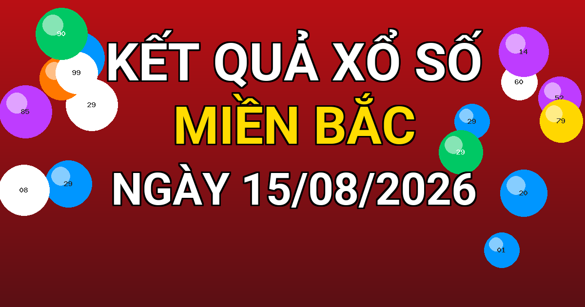 Kết quả xổ số Miền Bắc ngày 15/08/2026