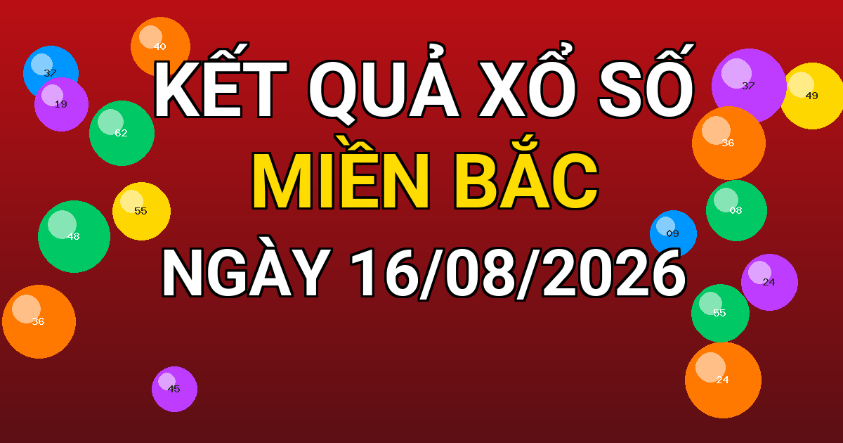 Kết quả xổ số Miền Bắc ngày 16/08/2026