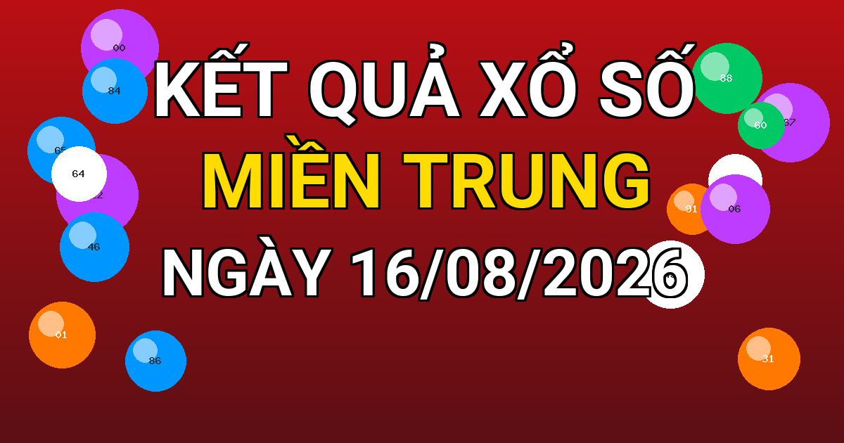 Kết quả xổ số Miền Trung ngày 16/08/2026