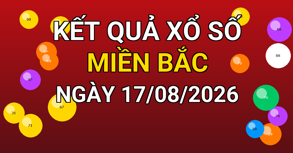 Kết quả xổ số Miền Bắc ngày 17/08/2026